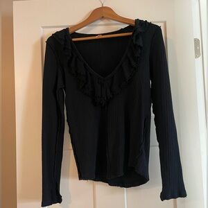Free People black ruffle top